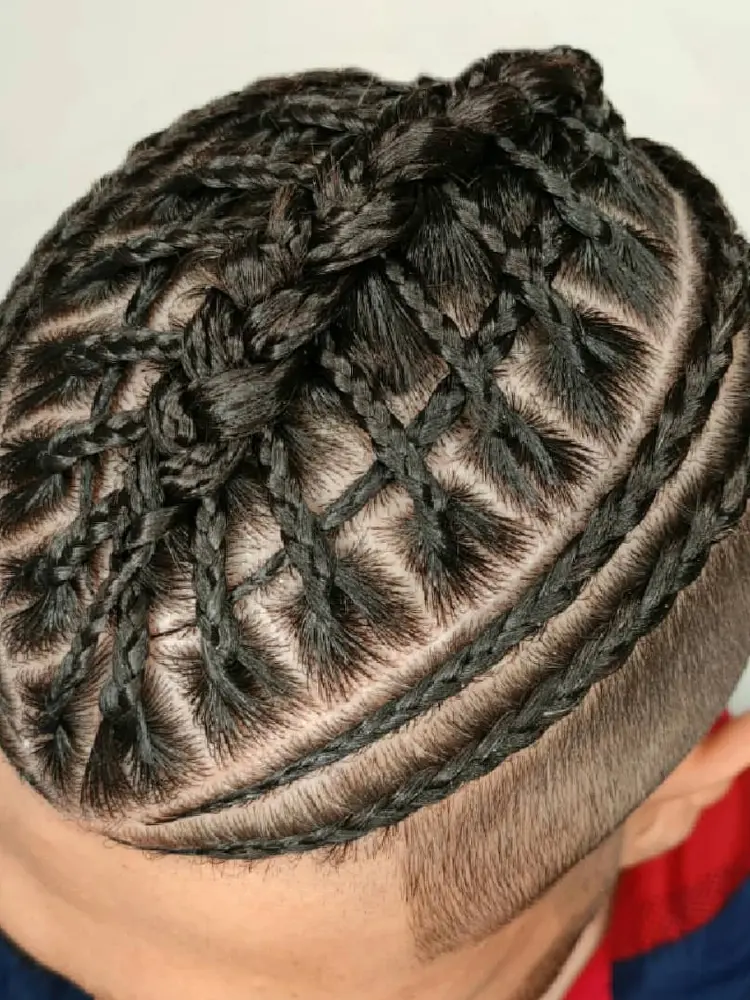 Braided crown finish at Classic Turkish Barbers
